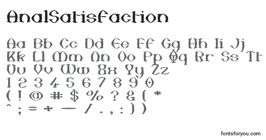A fonte AnalSatisfaction – alfabeto, números, caracteres especiais