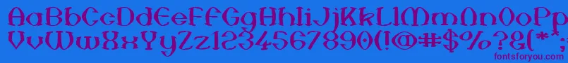 AnalSatisfaction Font – Purple Fonts on Blue Background