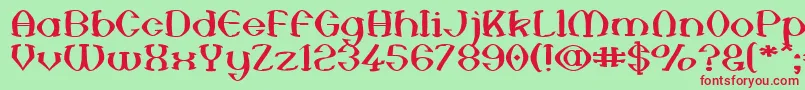 AnalSatisfaction Font – Red Fonts on Green Background