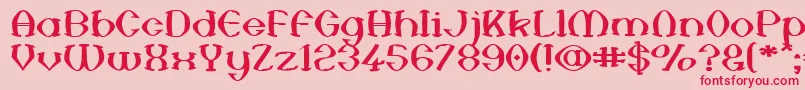 AnalSatisfaction Font – Red Fonts on Pink Background