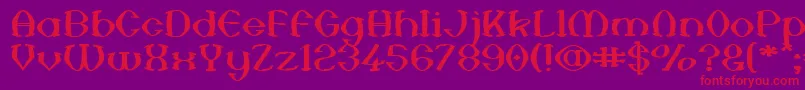 Więcej informacji o czcionce AnalSatisfaction Czcionka AnalSatisfaction – czerwone czcionki na fioletowym tle