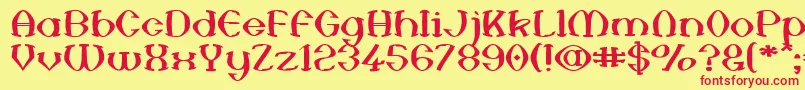 AnalSatisfaction Font – Red Fonts on Yellow Background