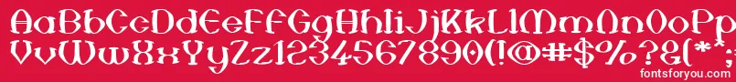 フォントAnalSatisfaction – 赤い背景に白い文字