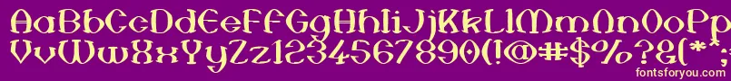 AnalSatisfaction Font – Yellow Fonts on Purple Background