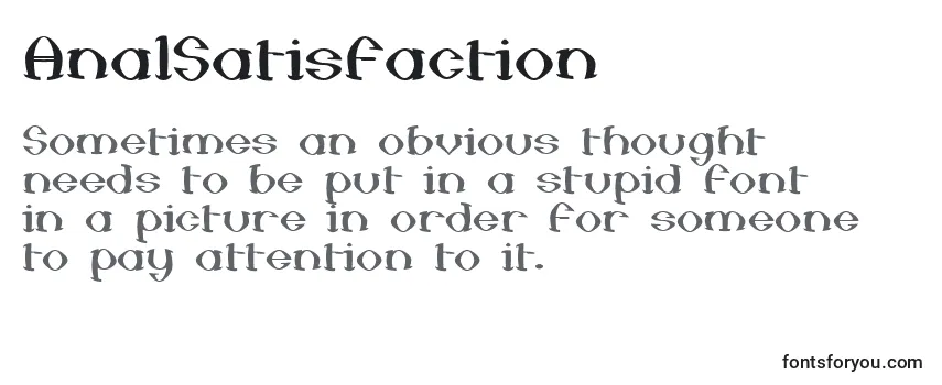 Review of the AnalSatisfaction Font