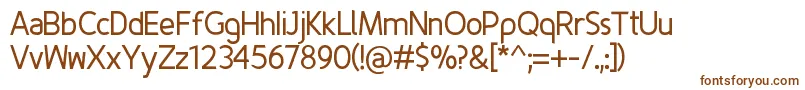 FinenessRegular-fontti – ruskeat fontit valkoisella taustalla
