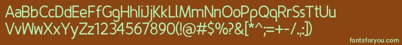 Шрифт FinenessRegular – зелёные шрифты на коричневом фоне