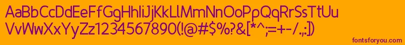 FinenessRegular Font – Purple Fonts on Orange Background