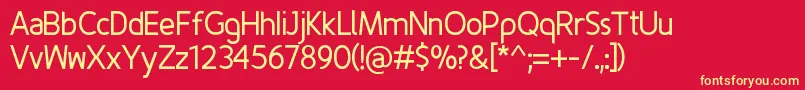 FinenessRegular Font – Yellow Fonts on Red Background