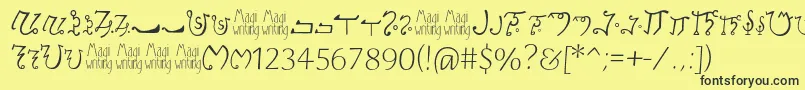 Magiwriting Font – Black Fonts on Yellow Background