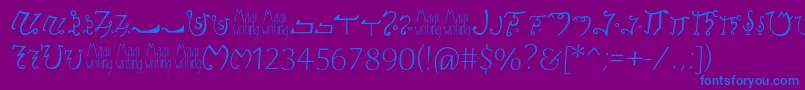 Magiwriting Font – Blue Fonts on Purple Background