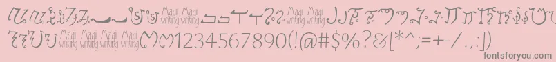 Magiwriting-Schriftart – Graue Schriften auf rosa Hintergrund