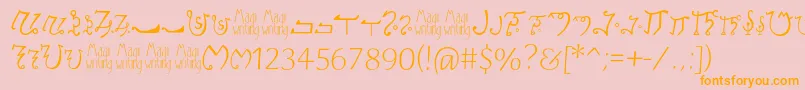 Magiwriting Font – Orange Fonts on Pink Background