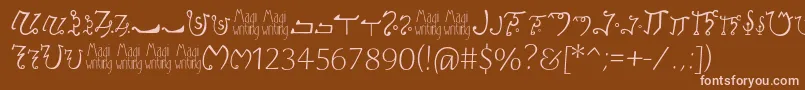 Magiwriting Font – Pink Fonts on Brown Background