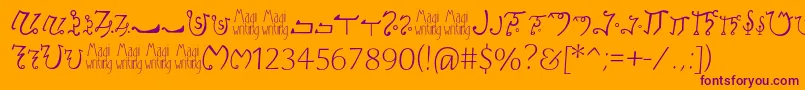 Magiwriting Font – Purple Fonts on Orange Background