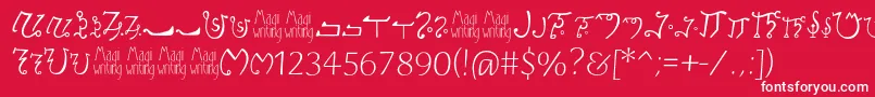 Magiwriting Font – White Fonts on Red Background