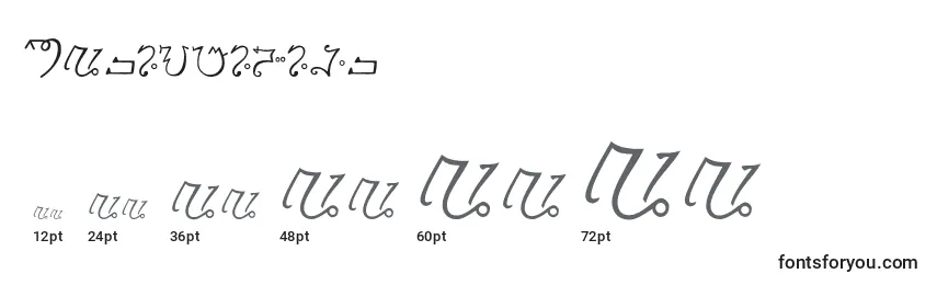 Размеры шрифта Magiwriting
