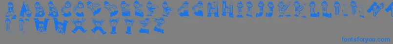 Police Clownsalphabeta – polices bleues sur fond gris