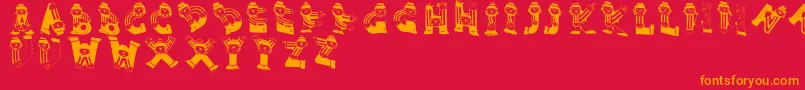 Clownsalphabeta Font – Orange Fonts on Red Background
