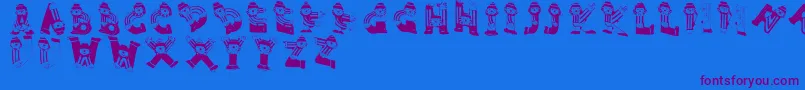fuente Clownsalphabeta – Fuentes Moradas Sobre Fondo Azul