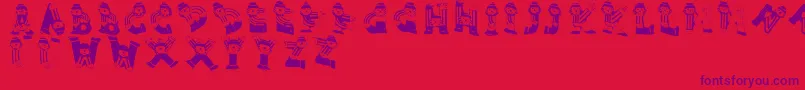 Clownsalphabeta Font – Purple Fonts on Red Background
