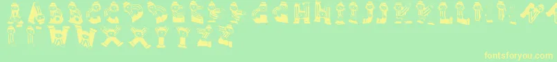 Clownsalphabeta Font – Yellow Fonts on Green Background