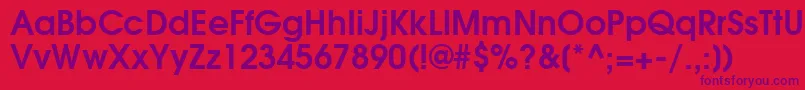 TexGyreAdventorBold Font – Purple Fonts on Red Background