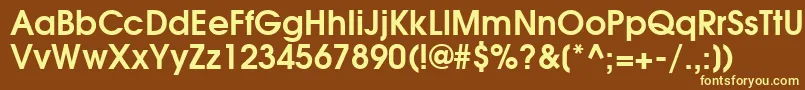 Czcionka TexGyreAdventorBold – żółte czcionki na brązowym tle