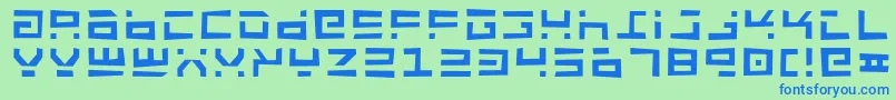 RocketJunk Font – Blue Fonts on Green Background