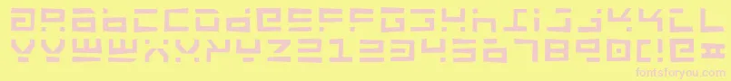 フォントRocketJunk – ピンクのフォント、黄色の背景