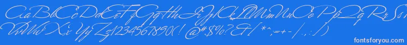 MrCanfields Font – Pink Fonts on Blue Background