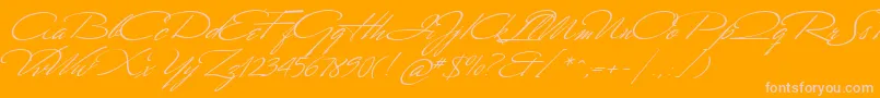 MrCanfields Font – Pink Fonts on Orange Background