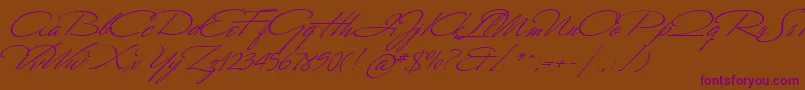 MrCanfields Font – Purple Fonts on Brown Background