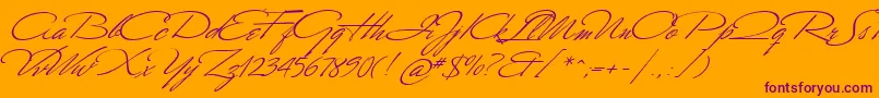 MrCanfields Font – Purple Fonts on Orange Background