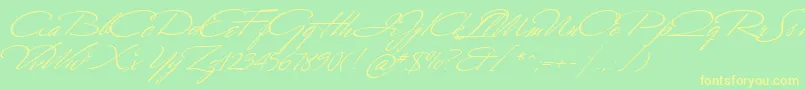 MrCanfields Font – Yellow Fonts on Green Background