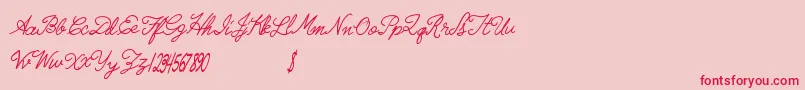 Radicalllamas-Schriftart – Rote Schriften auf rosa Hintergrund