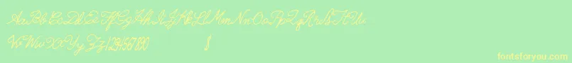 Radicalllamas-Schriftart – Gelbe Schriften auf grünem Hintergrund