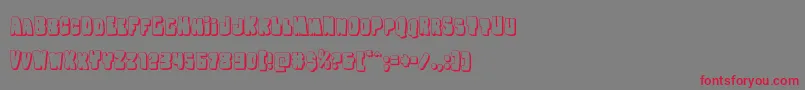 フォントNobodyhome3D – 赤い文字の灰色の背景