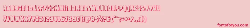 フォントNobodyhome3D – ピンクの背景に赤い文字