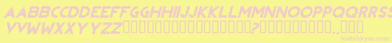 Revolutionitalic-fontti – vaaleanpunaiset fontit keltaisella taustalla