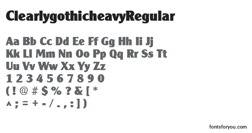 Czcionka ClearlygothicheavyRegular – alfabet, cyfry, specjalne znaki