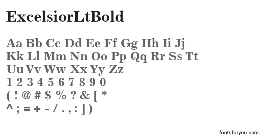 Шрифт ExcelsiorLtBold – алфавит, цифры, специальные символы