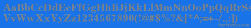 ExcelsiorLtBold-Schriftart – Graue Schriften auf blauem Hintergrund