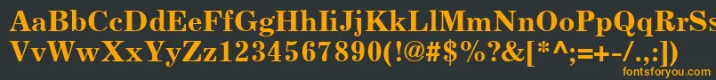 フォントExcelsiorLtBold – 黒い背景にオレンジの文字