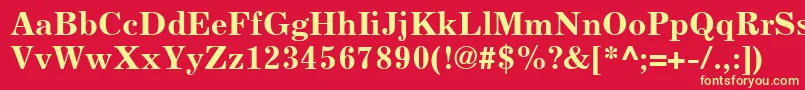 Шрифт ExcelsiorLtBold – жёлтые шрифты на красном фоне