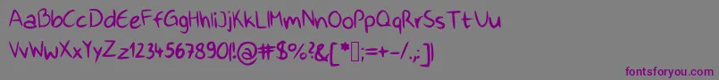 Шрифт Happyhand – фиолетовые шрифты на сером фоне