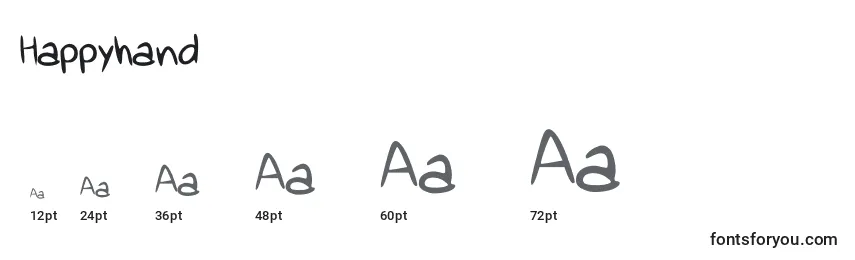 Happyhand Font Sizes