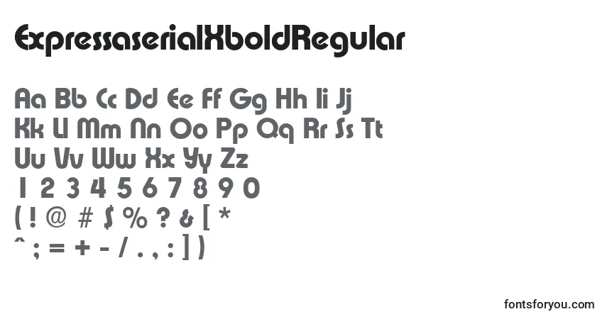 A fonte ExpressaserialXboldRegular – alfabeto, números, caracteres especiais