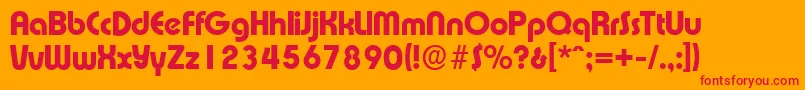 ExpressaserialXboldRegular Font – Red Fonts on Orange Background