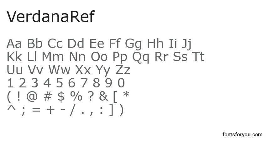 Fuente VerdanaRef - alfabeto, números, caracteres especiales